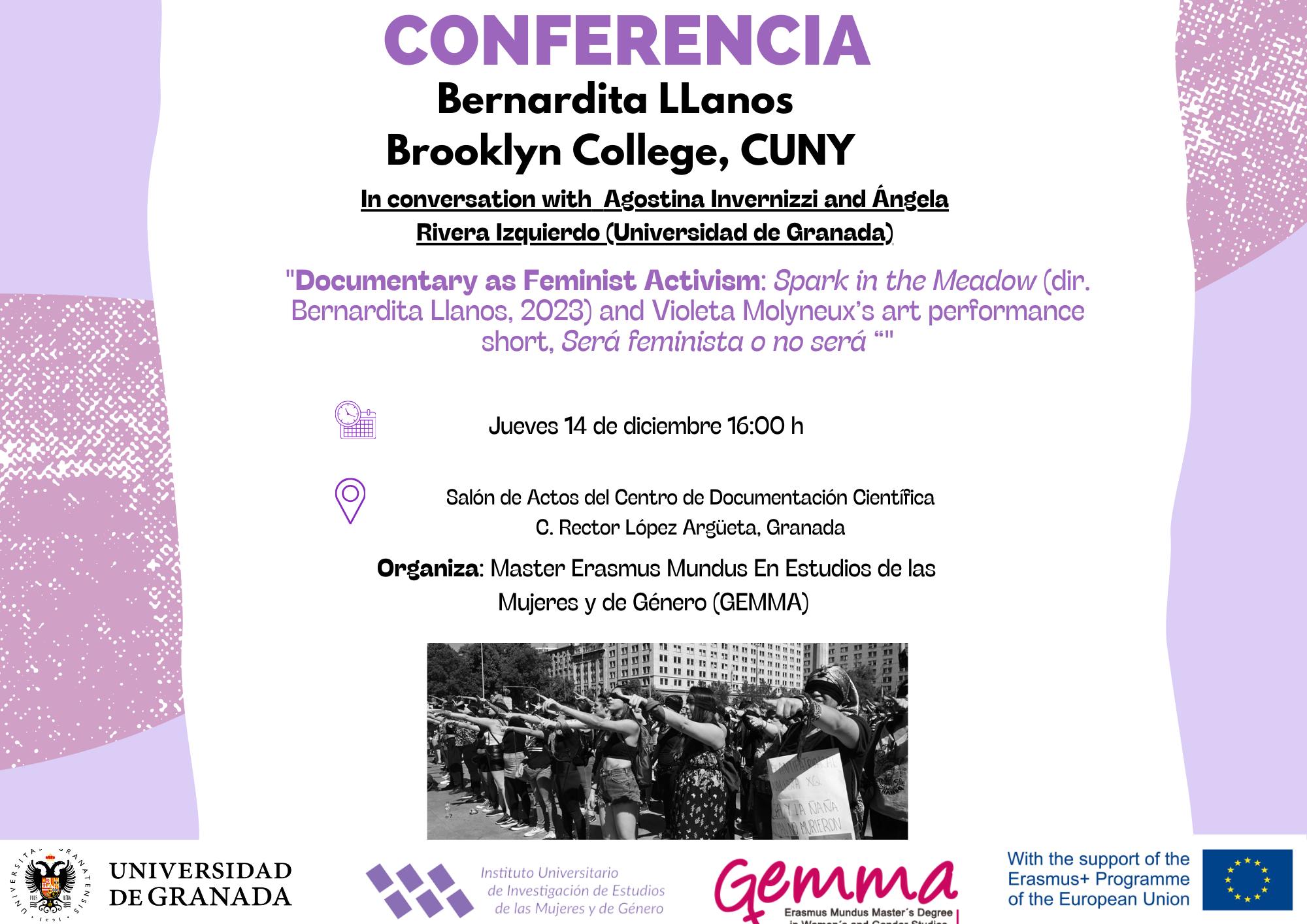 Poster of Bernardita Llanos' conference