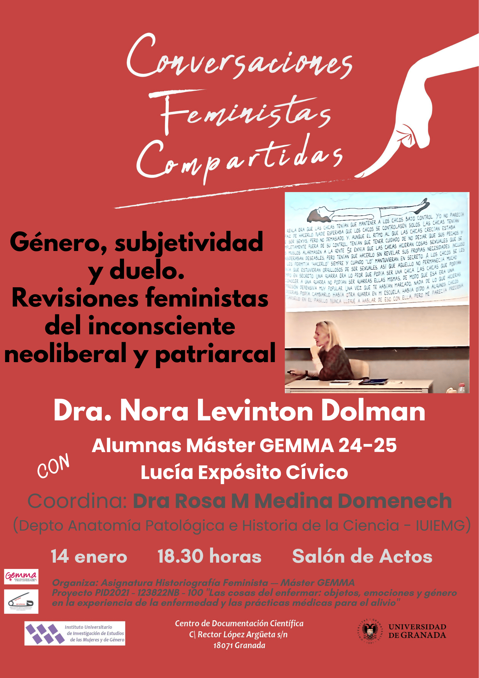 Cartel Conversaciones Feministas Nora Levinton